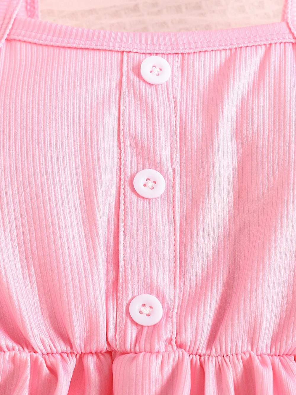 Pink Ruffle Tank & Bunny Print Flared Leg Set
